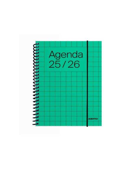 Agenda espiral additio universal mini semana vista 144 paginas tapa pvc transparente 125x170 mm