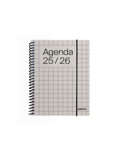 Agenda espiral additio universal mini semana vista 144 paginas tapa pvc transparente 125x170 mm