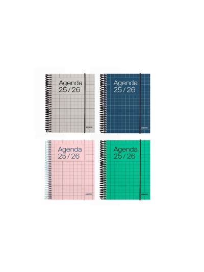 Agenda espiral additio universal dia pagina 288 paginas tapa pvc transparente 125x170 mm