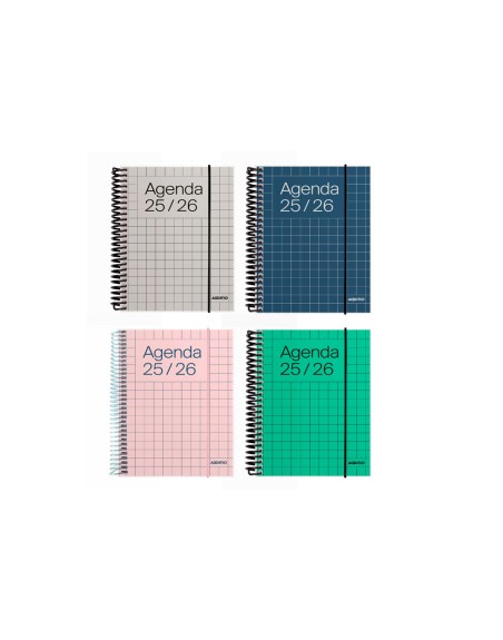 Agenda espiral additio universal dia pagina 288 paginas tapa pvc transparente 125x170 mm