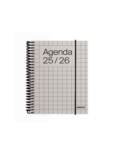 Agenda espiral additio universal dia pagina 288 paginas tapa pvc transparente 125x170 mm