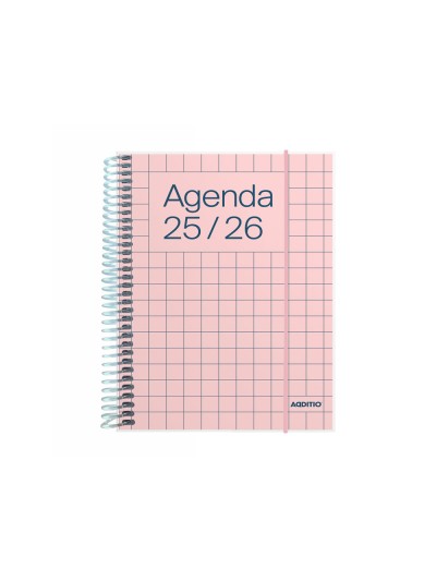 Agenda espiral additio universal dia pagina 288 paginas tapa pvc transparente 125x170 mm