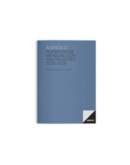 Agenda escolar additio mes a la vista 2025-2026 calendario de planificacion 19,5 x 28,5 cm