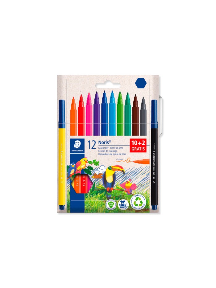 Rotulador staedtler noris 326 punta de fibra nuevo cuerpo hexagonal caja de 10 unidades colores surtidos Rotulador staedtler noris 326 punta de fibra nuevo cuerpo hexagonal caja de 10 unidades colores surtidos