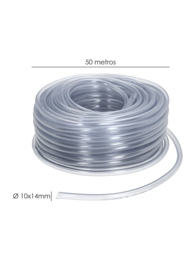 Tubo Transparente De Nivel 10x14 mm. Rollo 50 metros.