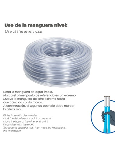 Tubo Transparente De Nivel 10x14 mm. Rollo 50 metros.