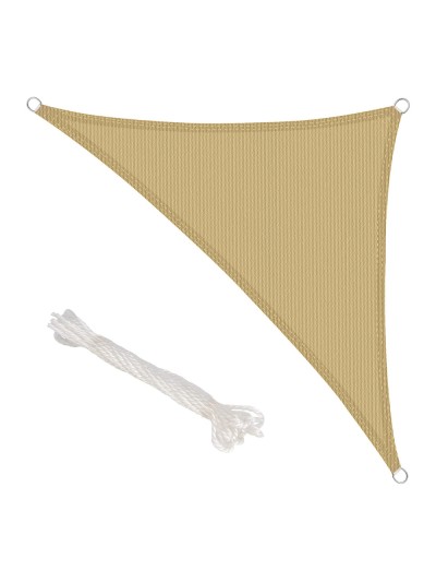 Toldo Vela Sombra Jardin Triangular Beige 5,0 x 5,0 metros.