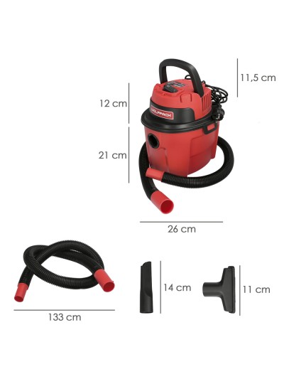 Aspirador Soplador Plástico Agua Y Polvo 10 Litros / 1000 Watt.