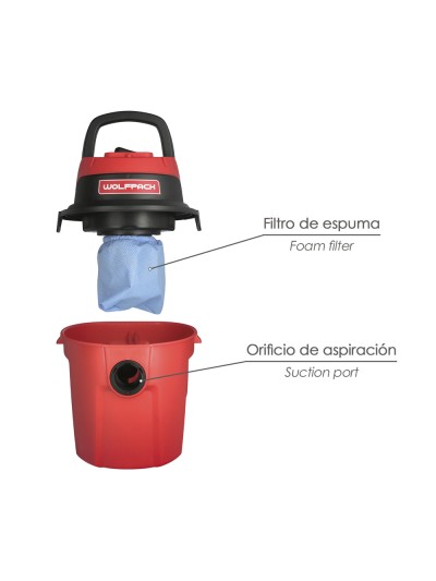 Aspirador Soplador Plástico Agua Y Polvo 10 Litros / 1000 Watt.