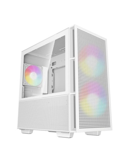 Caja ordenador gaming deepcool matx ch360 argb cristal templado blanca
