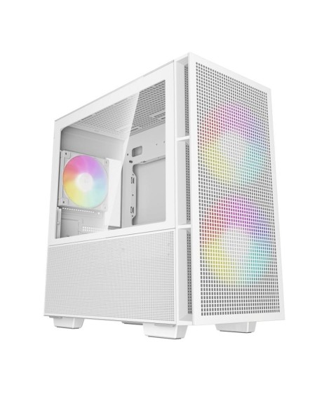 Caja ordenador gaming deepcool matx ch360 argb cristal templado blanca