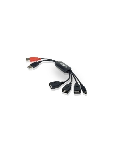 Hub externo conceptronic usb 2.0 con 4 puertos flexibles ( 3 usb + 1 mini usb)