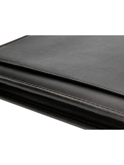 Carpeta portafolios cremallera con bolsa para movil y tarjetero color negro 260x355 mm