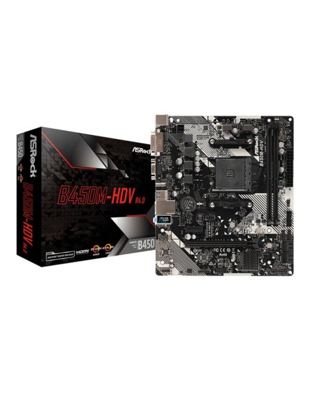 Placa base asrock amd am4 b450m hdv ddr4x2 32gb dvi - d hdmi micro atx