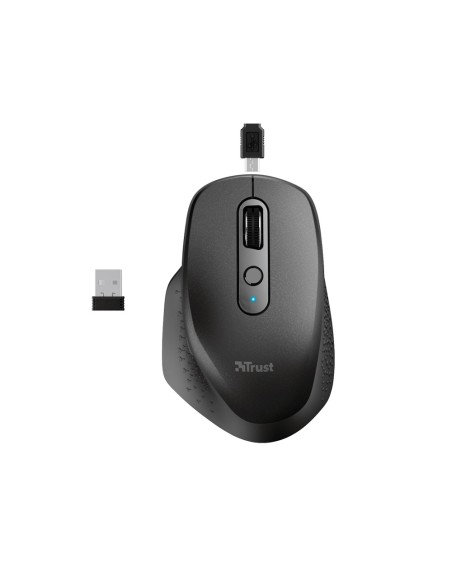 Raton trust ozaa optico inalambrico 2400dpi 6 botones usb 2.0 negro