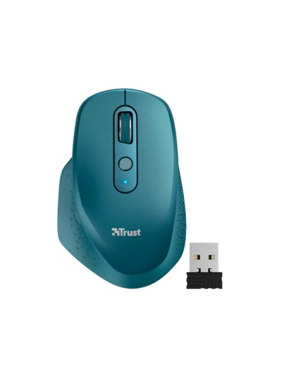 Raton trust ozaa optico inalambrico 2400dpi 6 botones usb 2.0 azul