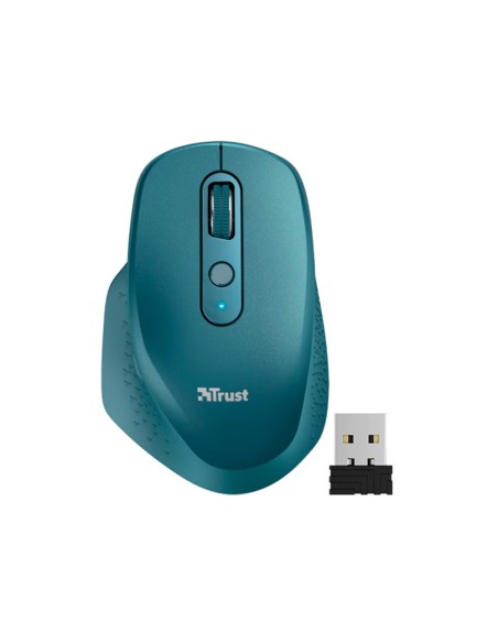 Raton trust ozaa optico inalambrico 2400dpi 6 botones usb 2.0 azul