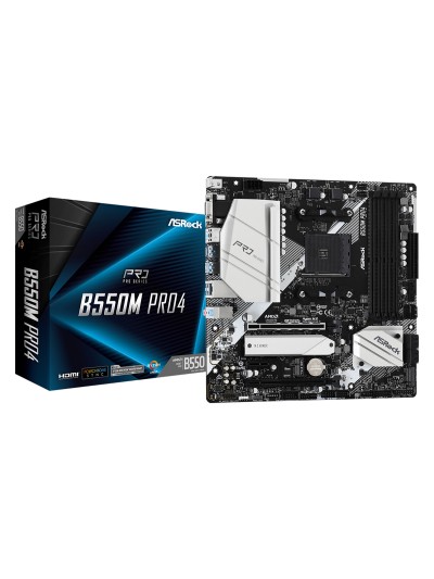 Placa base asrock am4 b550m pro4 m - atx - 4xddr4 - 6xsata6 - 2xusb 3.2 - 2xusb 2.0 90 - mxbdk0 - a0uayz