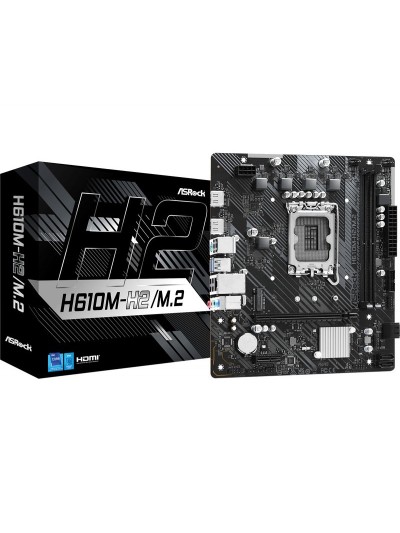 Placa base asrock h610m - h2 1700 - m.2 2ddr4 pcie4 lan 4sata3 m2 hdmi matx