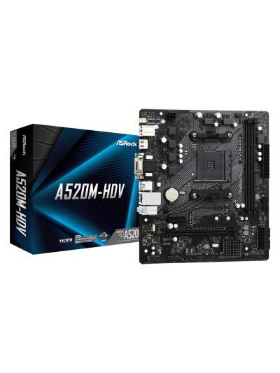 Placa base asrock am4 a520m - hdv m - atx 90 - mxbe50 - a0uayz