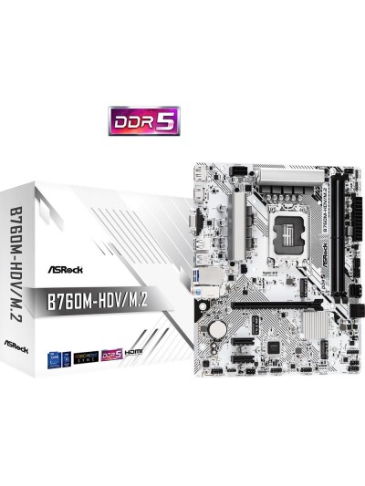 Placa base asrock b760m - hdv m.2 1700 matx - 2x ddr5