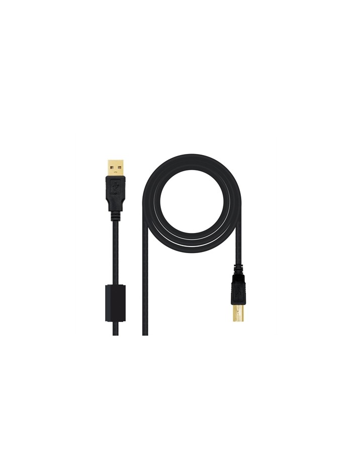 Cable usb 2.0 tipo a usb tipo b nanocable 3m negro macho - macho Cable usb 2.0 tipo a usb tipo b nanocable 3m negro macho - macho