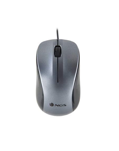 Ratón optico ngs wired crew gris cable 1.3m - 2 botones - 1200 dpi
