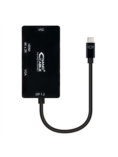 Conversor usb tipo c a vga - dvi - hdmi nanocable 10cm - macho - hembra