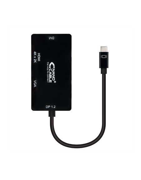 Conversor usb tipo c a vga - dvi - hdmi nanocable 10cm - macho - hembra