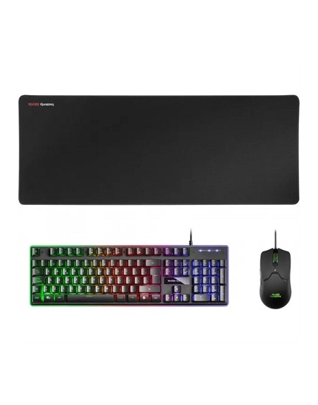Kit teclado + raton mars gaming mcpx rgb negro + alfombrilla
