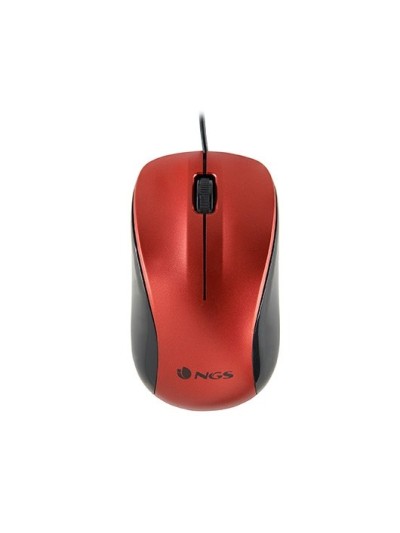 Ratón óptico ngs wired crew rojo cable 1.3m - 2 botones - 1200 dpi