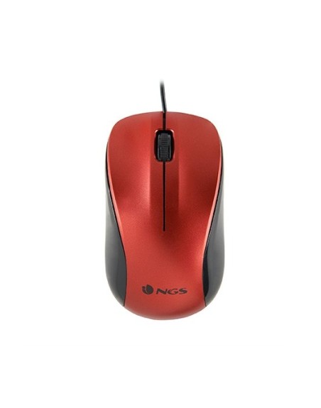 Ratón óptico ngs wired crew rojo cable 1.3m - 2 botones - 1200 dpi