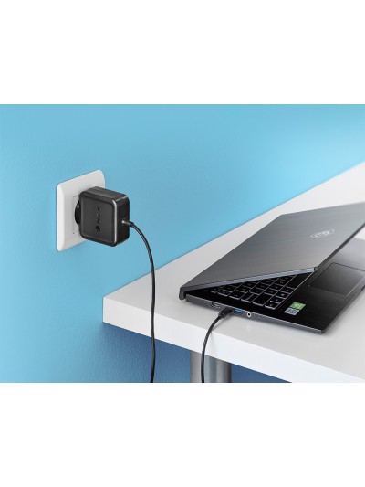Cargador universal ngs de pared para portatil 45w tipo c 5v/9v/12v/15v-3a 20v/2,25a