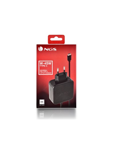 Cargador universal ngs de pared para portatil 45w tipo c 5v/9v/12v/15v-3a 20v/2,25a