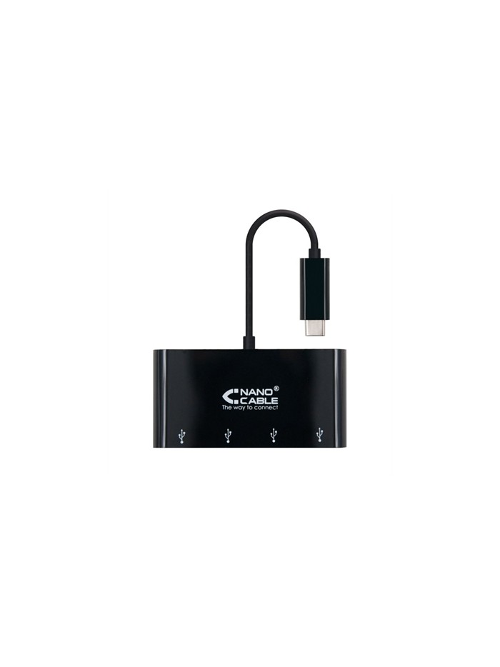 Adaptador usb tipo c a 4 x usb 3.0 nanocable 10cm - macho - hembra - negro Adaptador usb tipo c a 4 x usb 3.0 nanocable 10cm - macho - hembra - negro