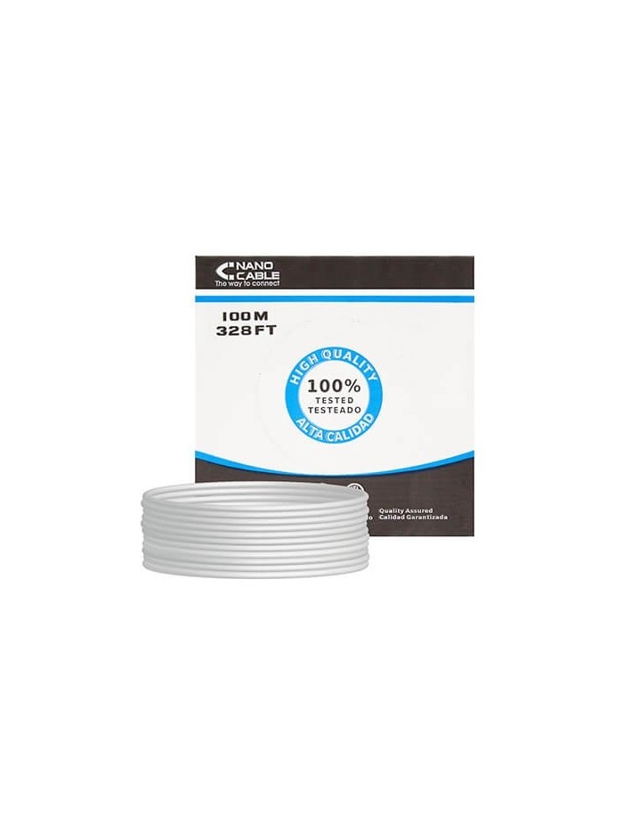 Bobina cable red utp cat5e rj45 nanocable 100m rigido 100m - awg24 - gris Bobina cable red utp cat5e rj45 nanocable 100m rigido 100m - awg24 - gris