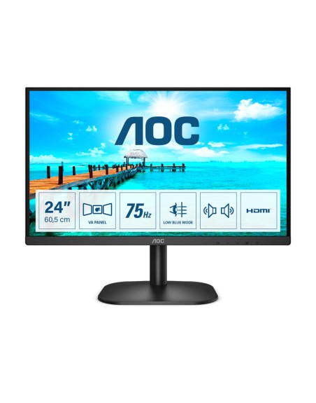 Monitor led 23.8 pulgadas aoc 24b2xdam - vga - hdmi - dvi - 1920x1080 - 75hz - 4ms - vesa 100x100