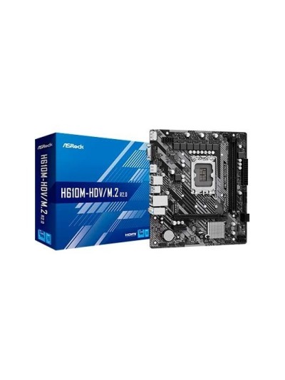 Placa base asrock 1700 h610m - hdv m.2 r2.0 m - atx 2xddr4 4xsata6 2xusb 3.2 4xusb 2.0