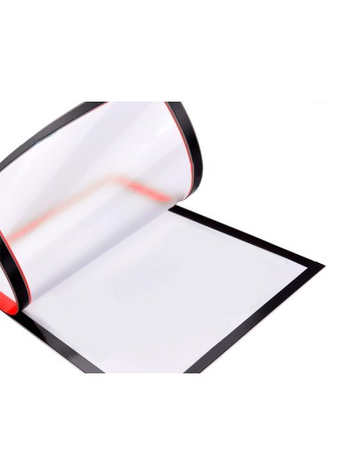 Marco porta anuncios liderpapel magnetico din a4 dorso adhesivo removible color rojo