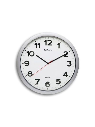 Reloj maul step de pared redondo 40 cm diametro electrico color plata