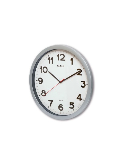 Reloj maul step de pared redondo 40 cm diametro electrico color plata