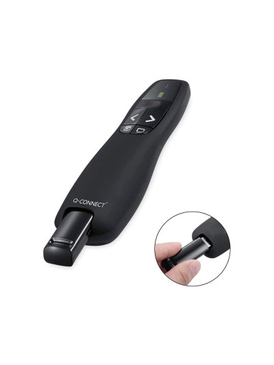 Puntero laser q-connect para presentaciones 5 botones alcance 20 mt receptor usb