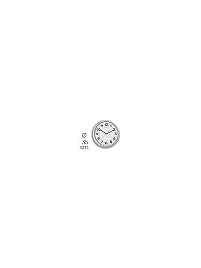 Reloj maul step de pared redondo 35 cm diametro electrico color plata