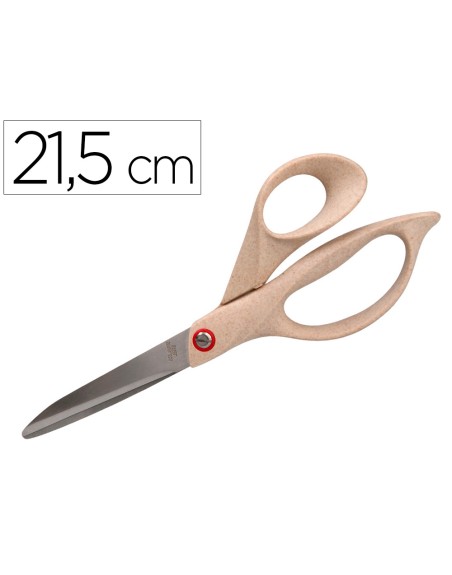 Tijera oficina liderpapel acero inoxidable mango eco material 8/' 21,5 cm en blister