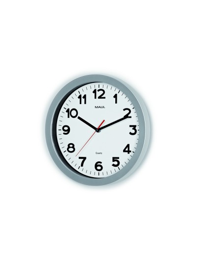 Reloj maul step de pared redondo 30 cm diametro electrico color plata