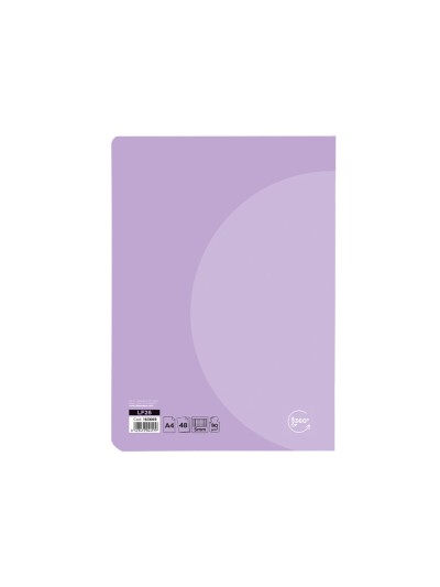 Libreta liderpapel 360 tapa de plastico a4 48 hojas 90g/m2 cuadro 5 mm con doble margen colores pastel