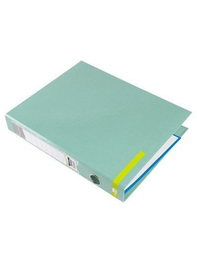 Carpeta de 2 anillas 25 mm mixtas liderpapel a4 forrado color system con ollao y tarjetero menta