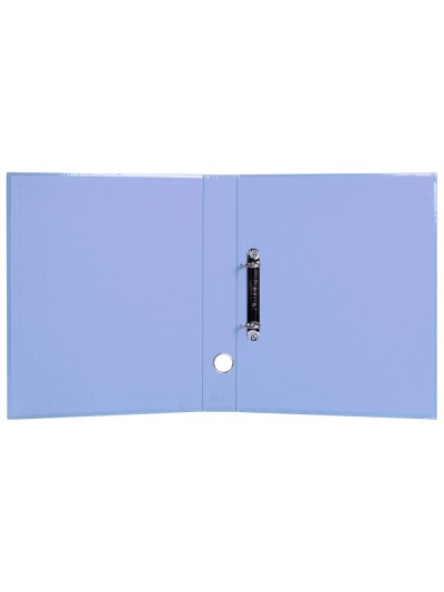 Carpeta de 2 anillas 25 mm mixtas liderpapel a4 forrado color system con ollao y tarjetero celeste