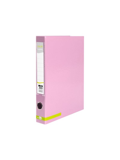 Carpeta de 2 anillas 25 mm mixtas liderpapel a4 forrado color system con ollao y tarjetero rosa
