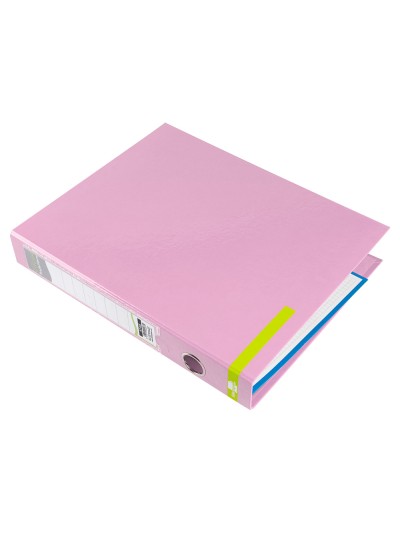 Carpeta de 2 anillas 25 mm mixtas liderpapel a4 forrado color system con ollao y tarjetero rosa